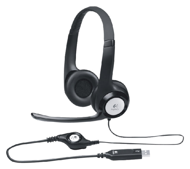 Logitech - Headset logitech h390 over ear usb zwart