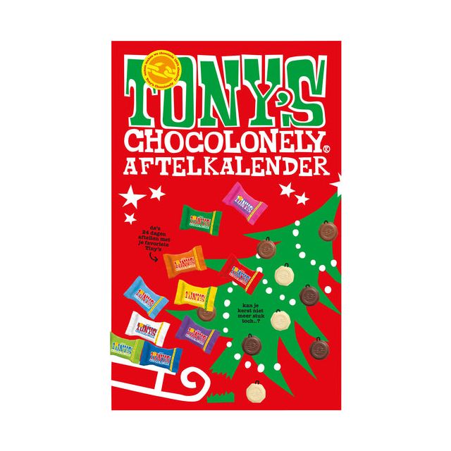 Tony's Chocolonely - Chocolate Christmas Big Tiny Calendar 225gr Assorti | 12 pièces