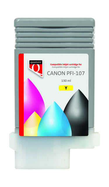 Quantore - Inktcartridge canon pfi-107 geel | 12 stuks