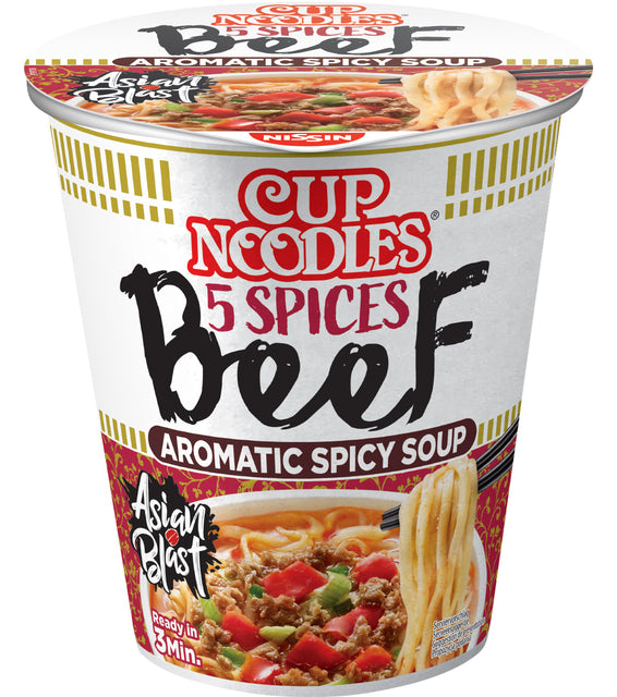 Nissin - Nouilles 5 épices Beef Cup | 8 pièces