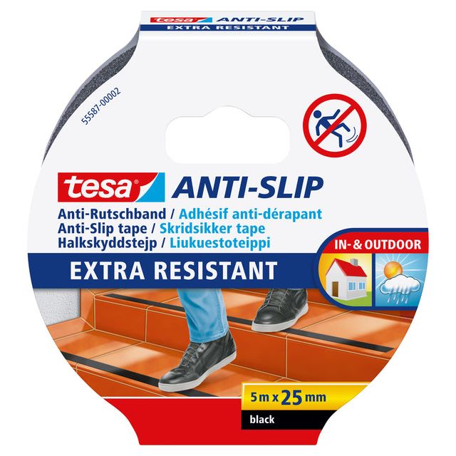 Tesa - anti -slip 55587 25 mmx5m noir | 6 pièces