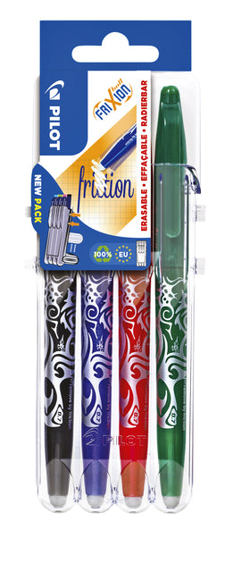 Pilot - Roller Frixion Ball Set 2 Go Blasen von 4 Teilen: Schwarz, Blau, Rot und Grün