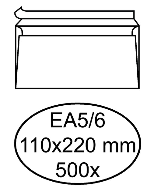 Quantore - Hüllungsbank EA5/6 110x220mm Selbstadhäsive Weiß 500st.