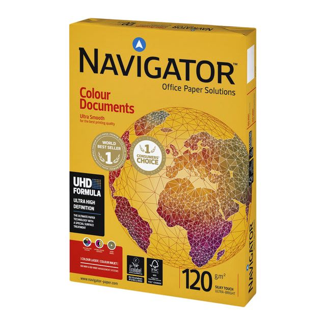 Navigator - Documents de couleur Présentation du papier FT A4, 120 g, PACH de 250 FIL