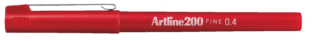 Artline - Fineliner 200 environ 0,4 mm rouge | 12 pièces