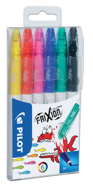 Pilot - viltstift Frixion Colors, etui met 6 stuks