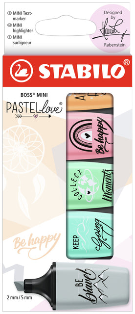 STABILO - Markeerstift boss mini pastellove 5st ass