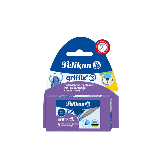 Pelikan - Ballpin remplissant Griffix Blister 2x5 pièces bleu | 8 pièces