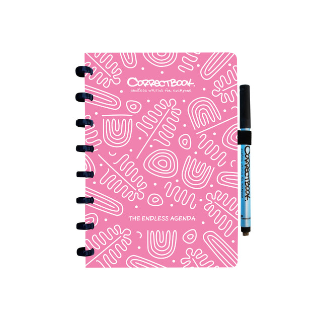 Correctbook - Agenda sans fin A5, excès / réutilisable, rose fleuri (rose)