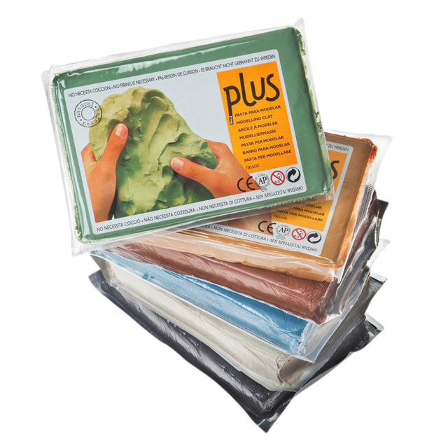 Plus Klei - Klei plus 1kg zwart | 12 stuks