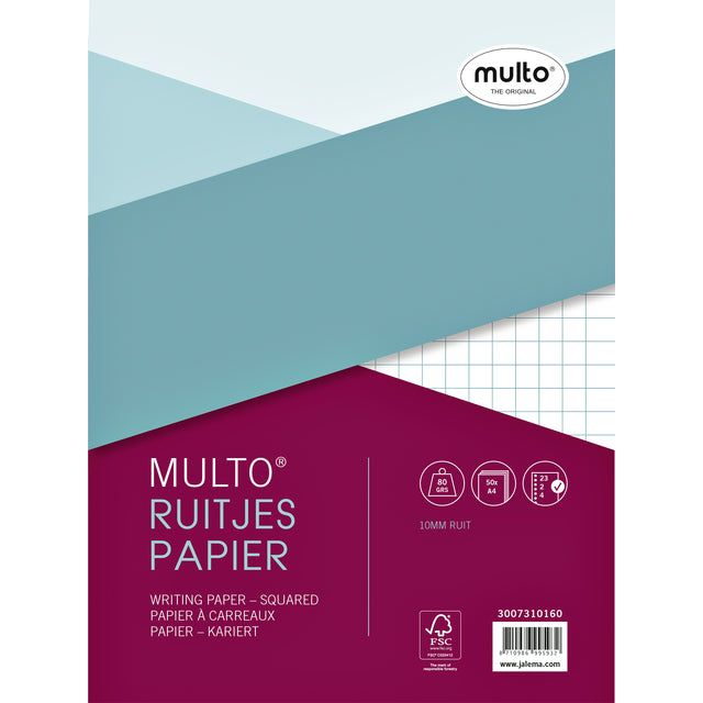 Multo - Interieur multo 23r ruit 10mm 80gr 50v | 10 stuks