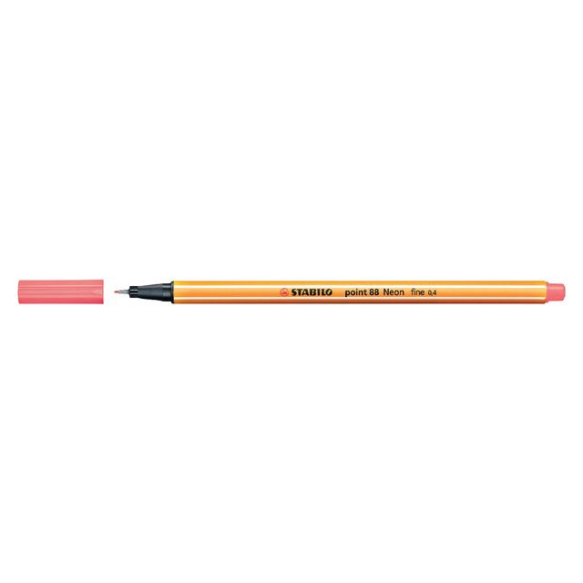 Stabilo - Fineliner point 88/040 f neon rood | 10 stuks