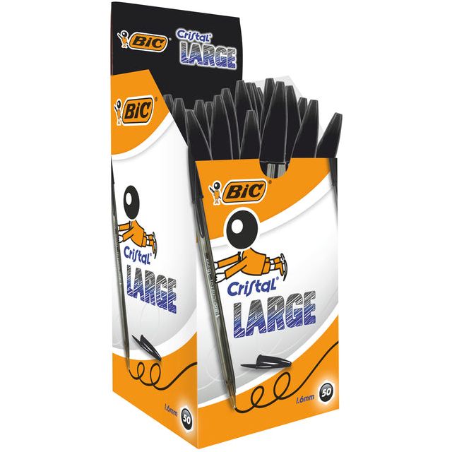 Bic - Balpen  cristal l zwart | 50 stuks