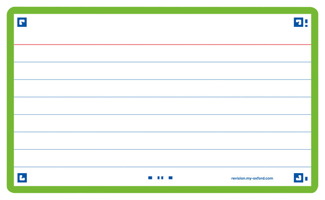 Oxford - Flashcard 2.0 75x125mm 80vel 250gr Ligne verte