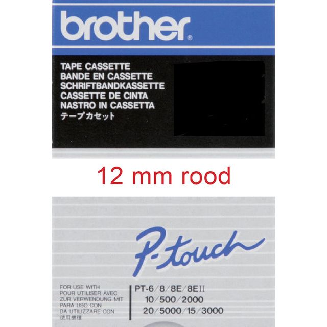 Brother-Labele P-Touch TC-202 12 mm rouge sur blanc | 1 morceau