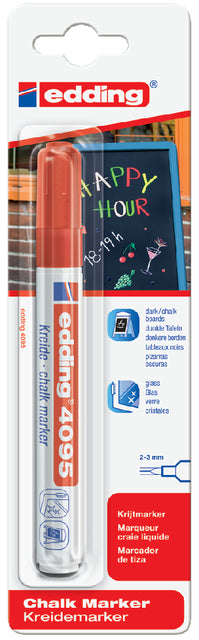 Edding - Chalkstift edding 4095 autour de la blister rouge de 2 à 3 mm | 10 pièces