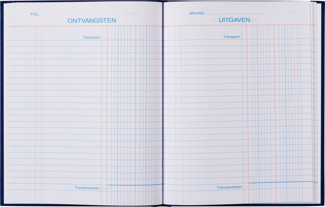 Büro - Kasboek 165x210mm 96BLZ 2 Säulen Blau | 10 Stücke