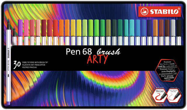 Stabilo - Pinselstift 568 Arty Blik von 30 Farben