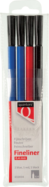 Quantore - Fineliner autour de 0,4 mm Assorti 4 pièces