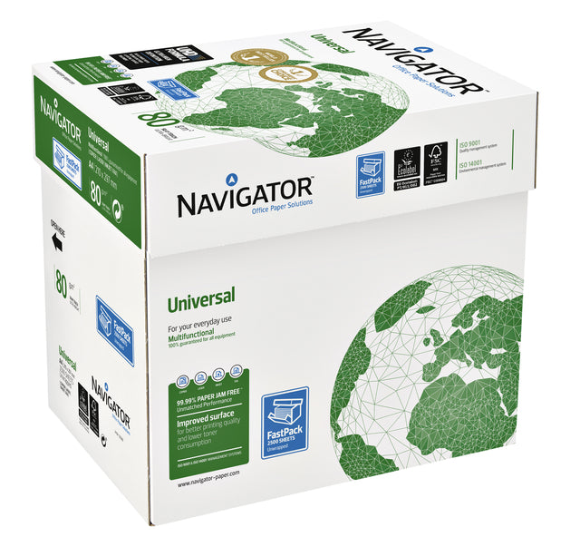 Navigator - Universal printpapier ft A4, 80 g, doos van 2500 vel