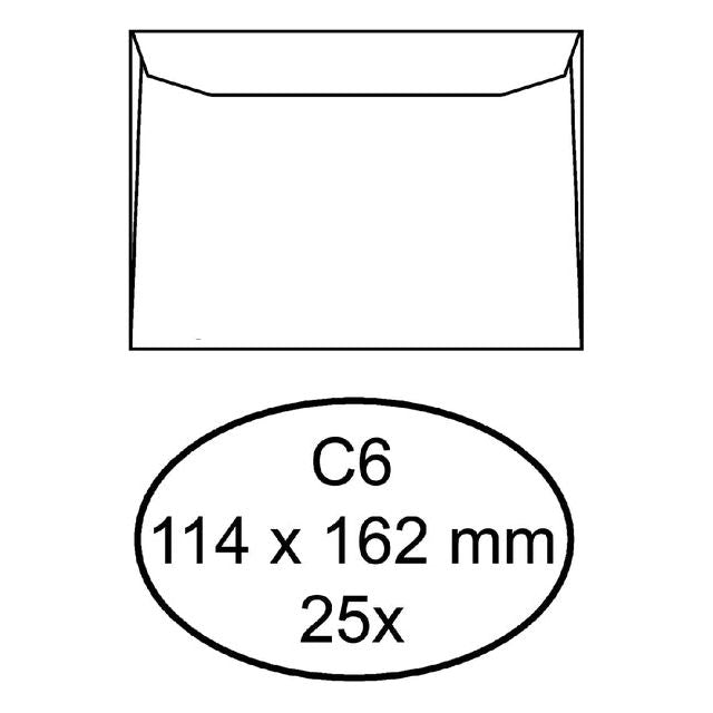 Quantore - Banque enveloppe C6 114x162 mm blanc 25 pièces