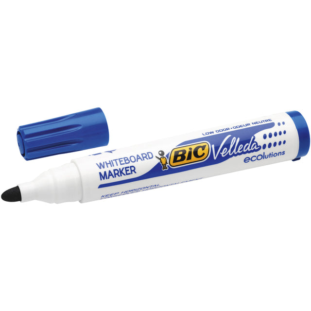 Bic - Viltstift bic 1701 whiteboard rond l blauw | 12 stuks