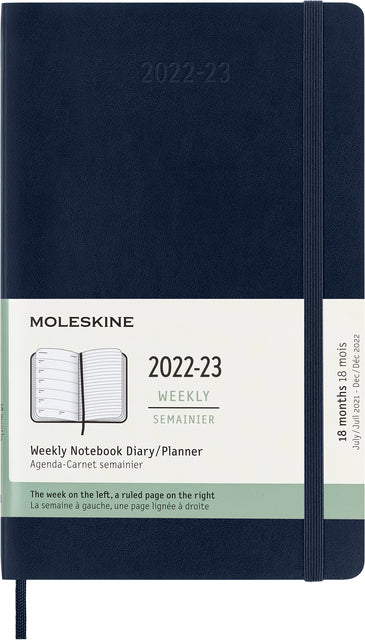 Moleskine - Agenda Notebook 2022-2023 MSK Large HC SAFBL | 1 Stück | 12 Stücke