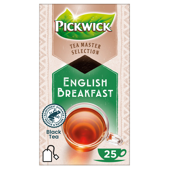 Pickwick - Sélection de maîtrise du thé, petit-déjeuner anglais, pak de 25 pièces