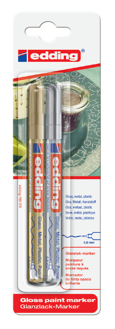 Edding - Felt -Tip Edding 780 Marker Lacquer Round Gold / Silver 0,8 mm à 2e