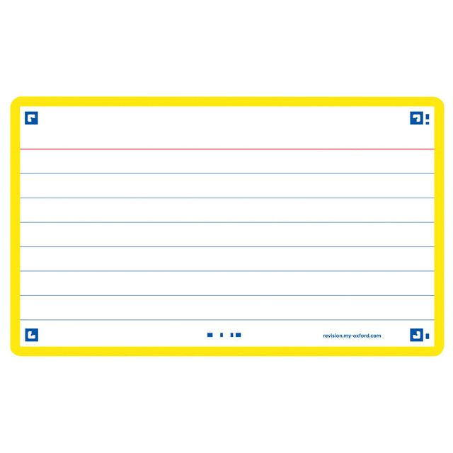 Oxford - Flashcard 2.0 75x125mm 80vel 250gr Ligne jaune