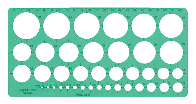 LINEX - Modèle 1116S 39 cercles 1-35 mm avec pieds d'encre