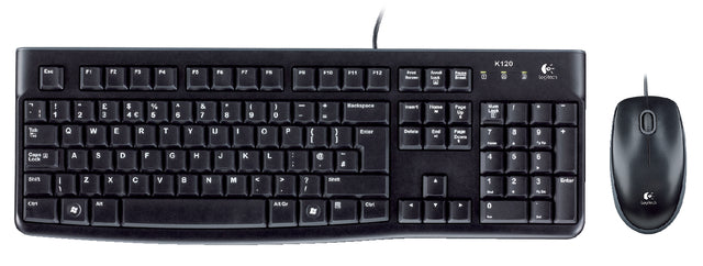 Logitech - Toetsenbord logitech mk120 + muis usb zwart