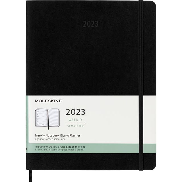 Moleskine - Agenda notitieboek 2023 msk 12mnd xl sc zwart | 6 stuks