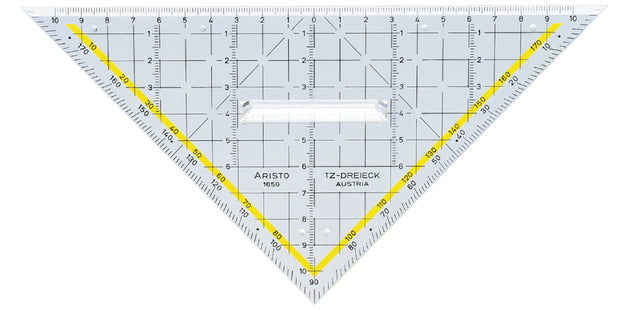 Aristo - Geodriehoek 1650/2 225 mm avec une poignée transparente