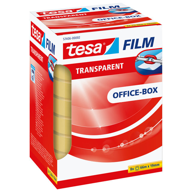 TESA - Film transparent E, ft 19 mm x 66 m, 8 rouleaux