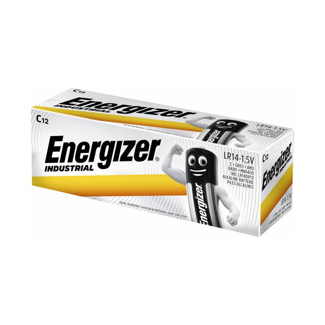 Energizer - Batterie alcaline industrielle C / LR14 / E93, 12 pièces