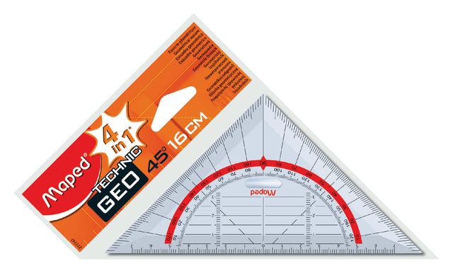 Maped - Geodriehoek  277747 160mm 45graden transparant