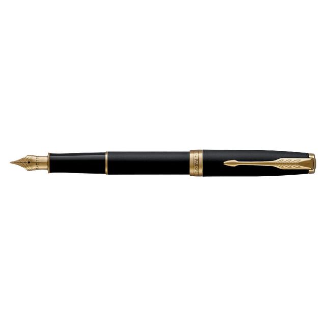 Parker - Fountain Pen Sonnet Matte Black Lacquer GT Fine