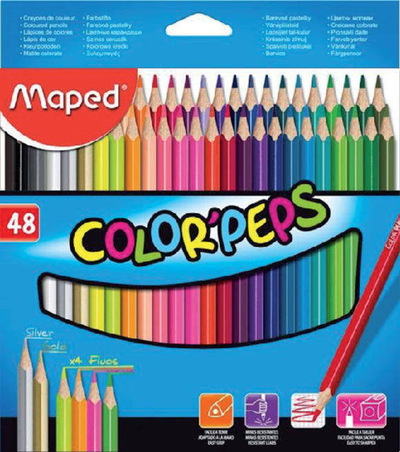 Maped - crayons de couleur boîte 48 pièces Assorti