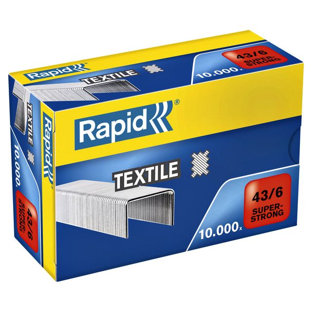 Rapid - Staples 43/6 Textile Galvanisé Strong 10000 Pieces