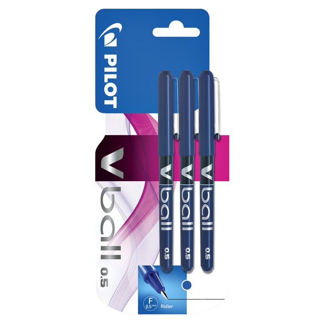 Pilote - Rollerpen Pilot V -Ball Grip V5 Blue 0,3 mm Blister de 3 pièces