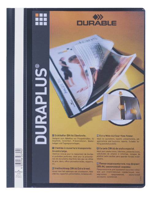 Durable - Folder Fastring Duraplus A4 Black | 25 pièces