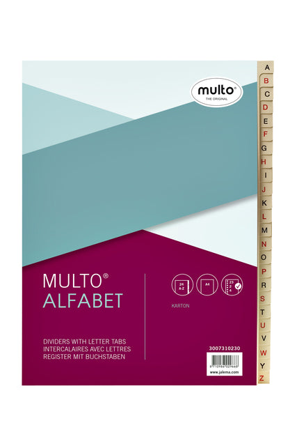 Multo-Tabs A4 23-Ringe 24-teilige A-Z-Karton-Chamois