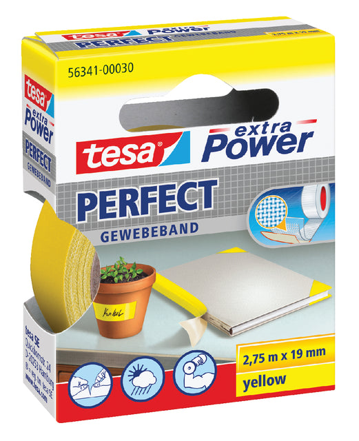 Tesa - Textiele perfect 2.75mx19mm geel