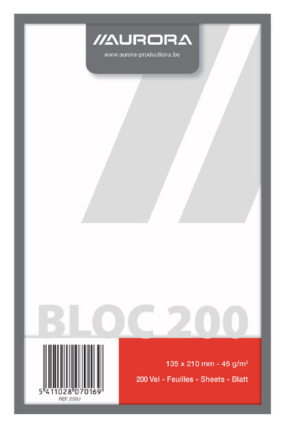 Aurora - Bloc-notes 135x210mm 200vel Blanco | 5 pièces