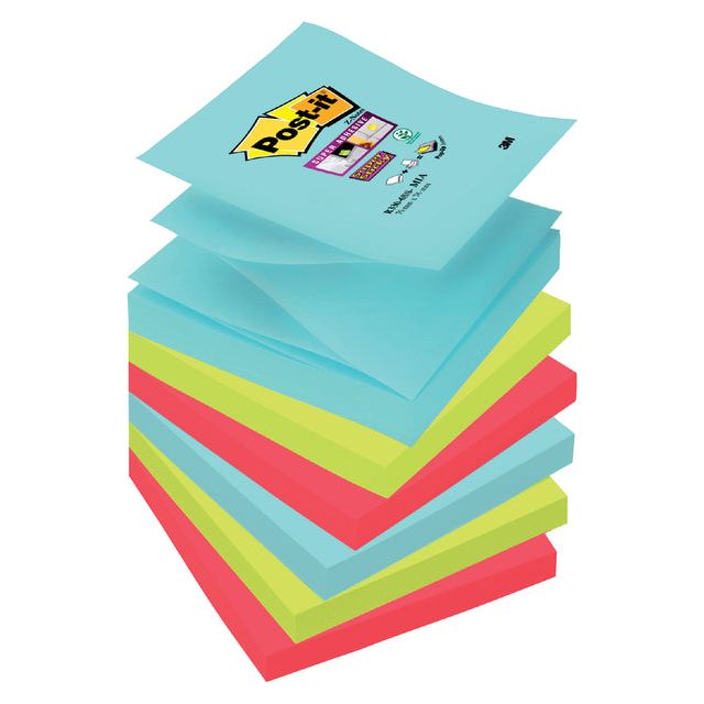 Post-it super klebry-super klebry z-notes cosmic, 90 Blatt, ft 76 x 76 mm, Packung von 6 Blöcken