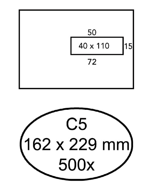 Quantor - umhüllt 162x229mm Fenster 4x11cm rechts 500 Teile