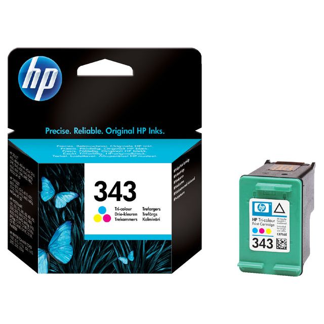 HP - Inkcartridge 343, 330 pages, OEM C8766EE, 3 couleurs