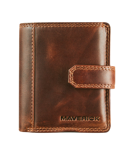 Maverick - support de carte le marron en cuir RFID compact d'origine