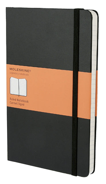 Moleskine - Notizbuch, ft 13 x 21 cm, ausgekleidet, Hardcover, 240 Seiten, Schwarz